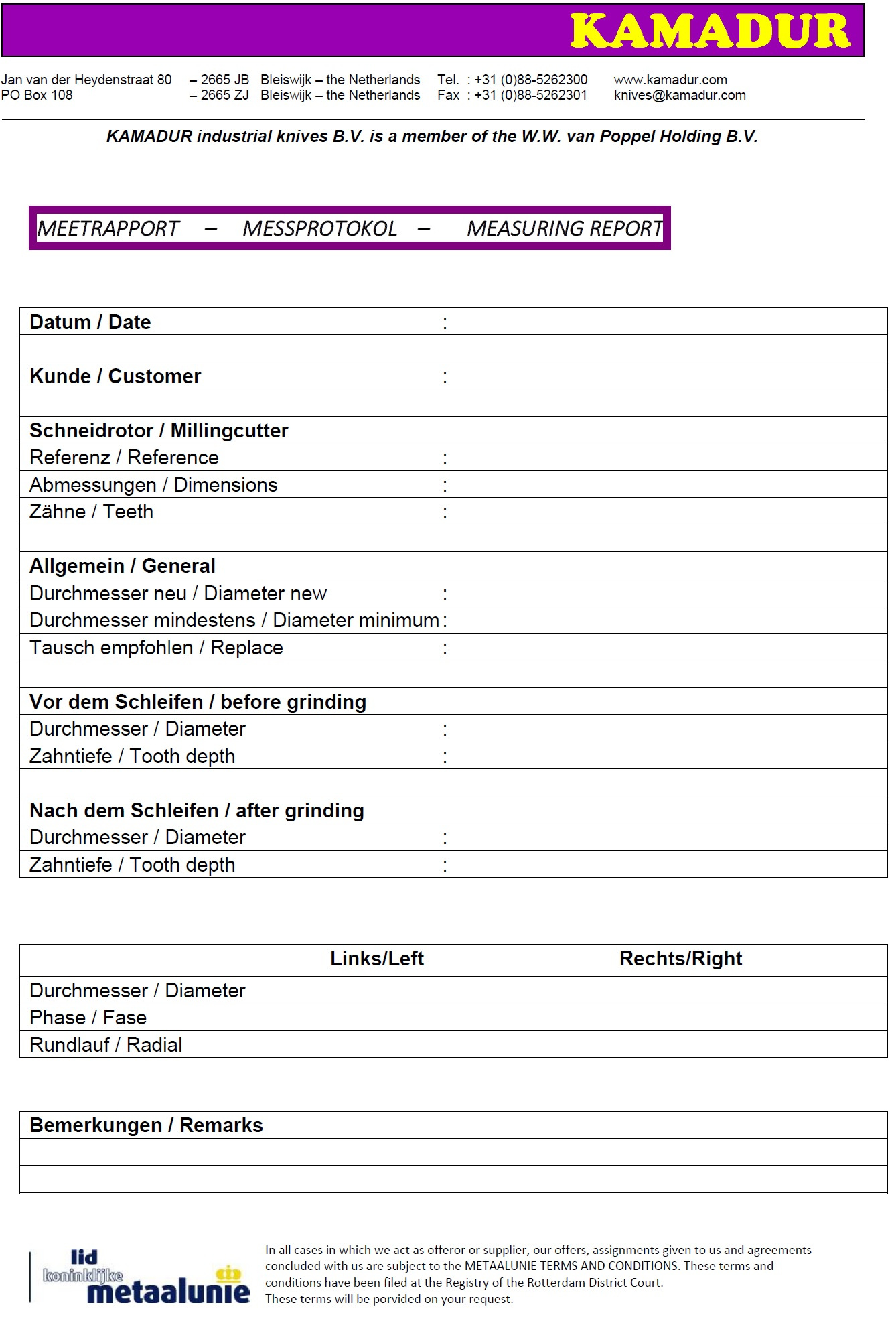 Measuring report